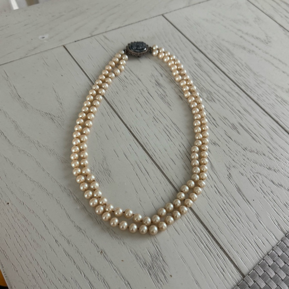 Elegant Double Strand Pearl Necklace